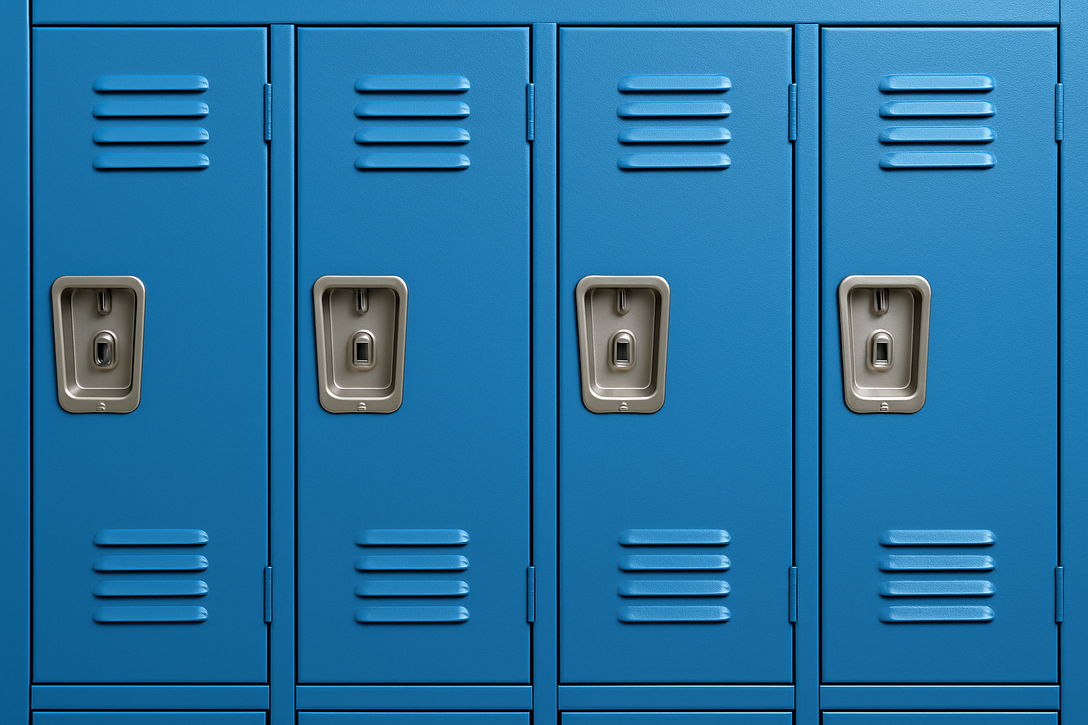 blue color lockers close and front shot